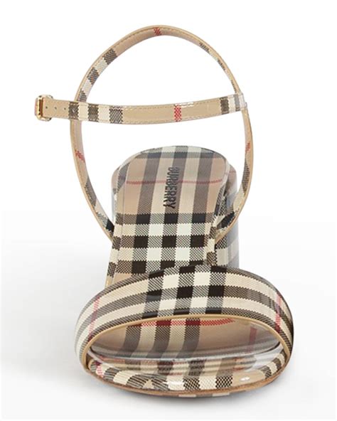 Burberry Cornwall Vintage Check Patent Sandals 